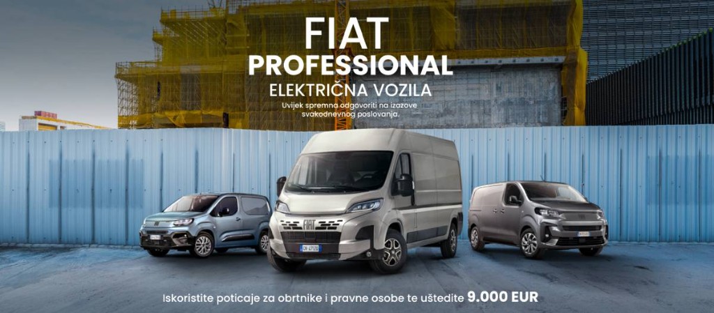 Fiat Professional električna vozila – stvorena da rade za vas, bez emisija i bez kompromisa.